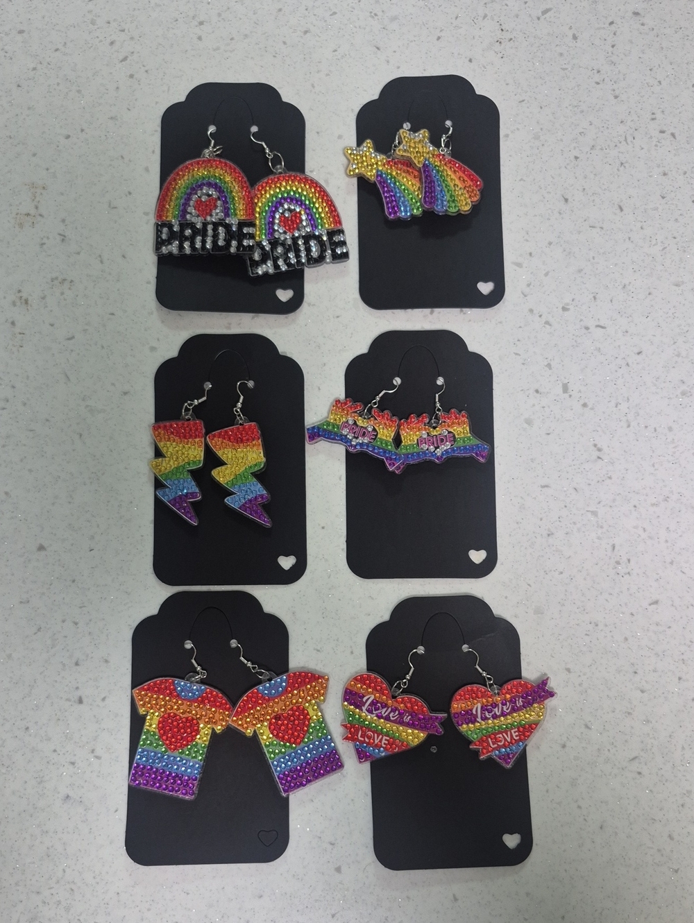 Rainbow Pride 5D Diamond Earrings - Multicolor 6 Pair